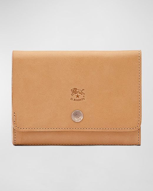 Il Bisonte Natural Leather Snap Wallet for men