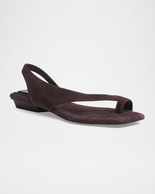 Rag & Bone Brown Liv Suede Flat Toe-Ring Sandals