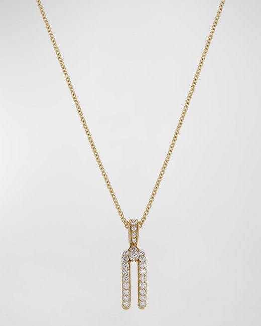 Krisonia Metallic 18k Yellow Gold Necklace With Diamond Double Prong