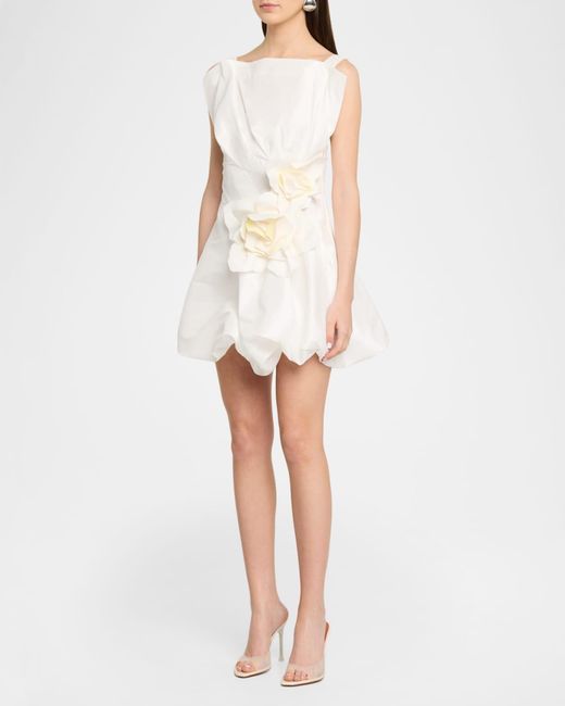 Acler White Falldon Bubble Mini Dress