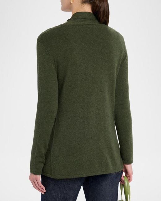 Neiman Marcus Green Cashmere Basic Open Cardigan