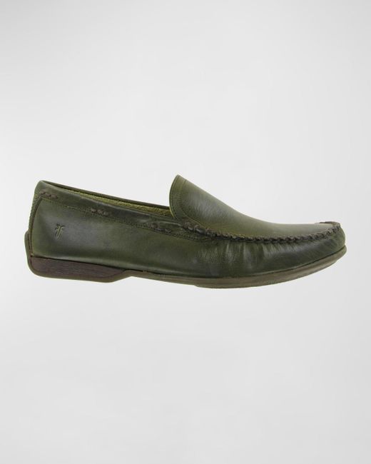 Frye Green Lewis Leather Venetian Loafers for men