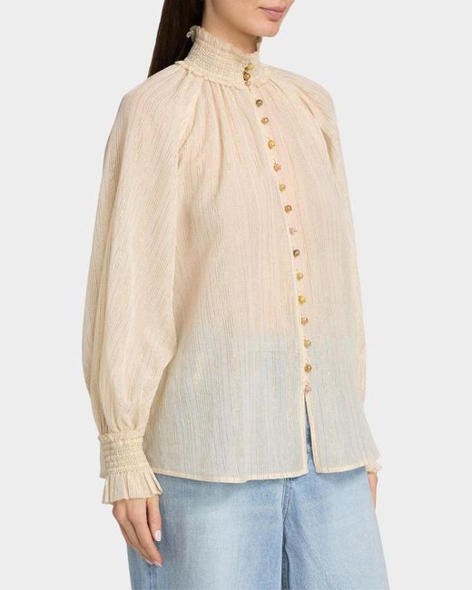 Zimmermann Natural Aster Buttoned Blouse