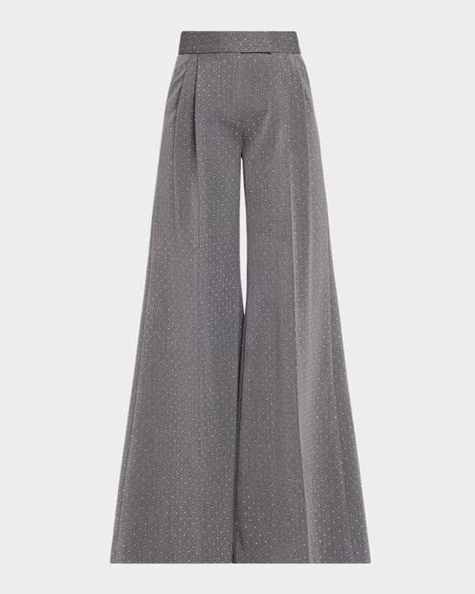 LAQUAN SMITH Women's Gray Polka Dot Relaxed-Fit Wide-Leg Pants