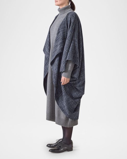 Eskandar Blue Cocoon Coat