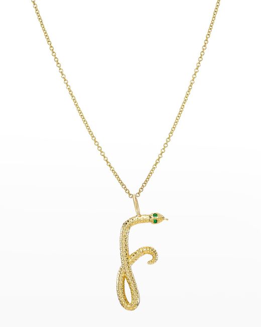 Zoe Lev Metallic 14k Gold Snake Initial Necklace