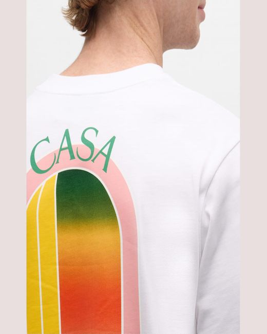 Casablancabrand White Gradient L'Arche Crewneck T-Shirt for men