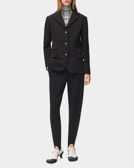 Loewe Blue Wool Stirrup Trousers