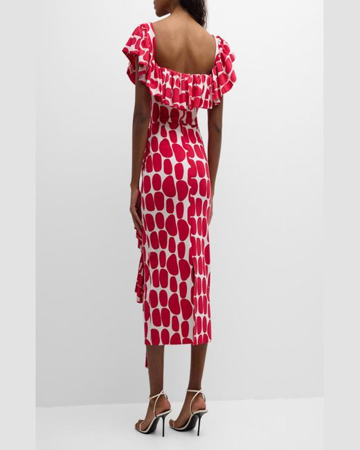 La Petite Robe Di Chiara Boni Red Giraffea Midi Dress
