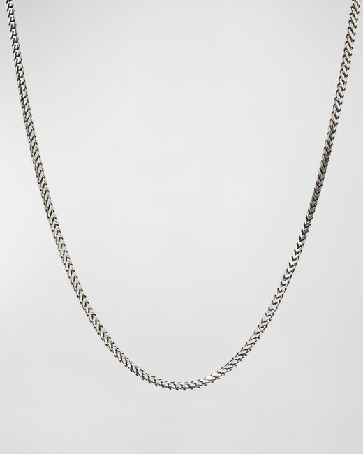 Konstantino White Wheat Chain Necklace, 22"L for men