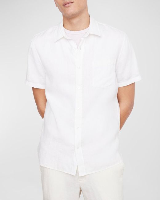 Vince White Linen Sport Shirt for men