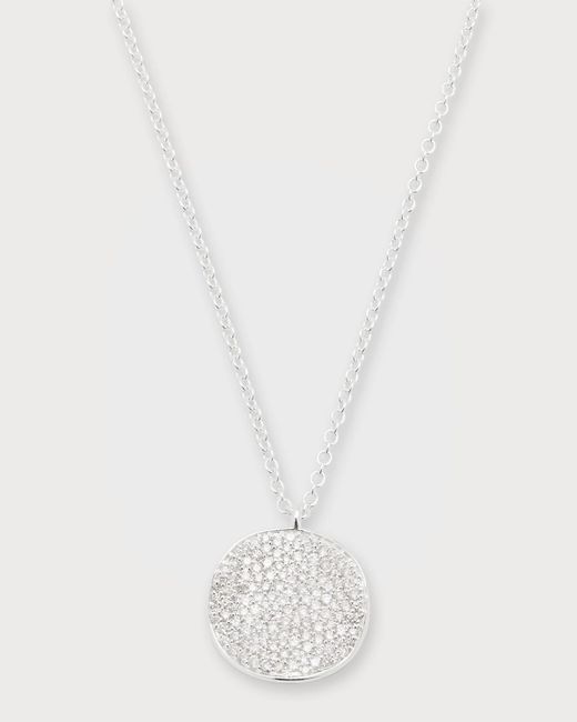 Ippolita White Medium Flower Pendant Necklace In Sterling Silver With Diamonds