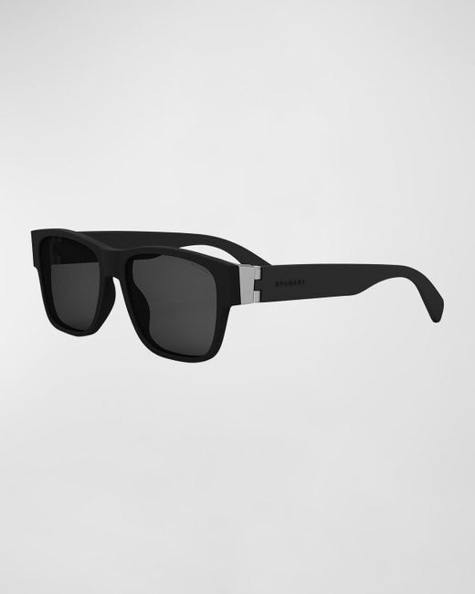 BVLGARI Black Aluminum Geometric Sunglasses for men