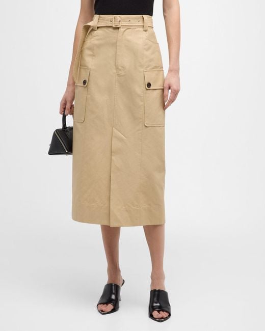 Rails Natural Cyrus Belted Cargo Midi Skirt