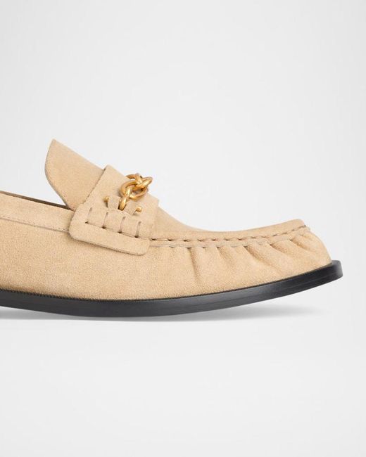 Balmain Natural Apos;S Suede Bit Loafers for men