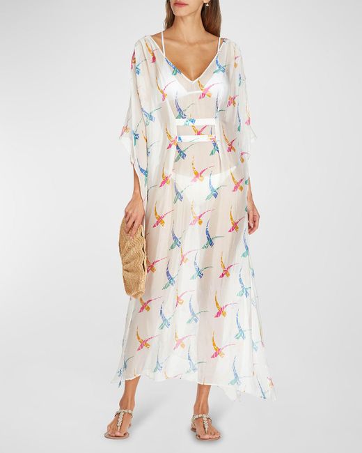VALIMARE White Florence Maxi Caftan Coverup