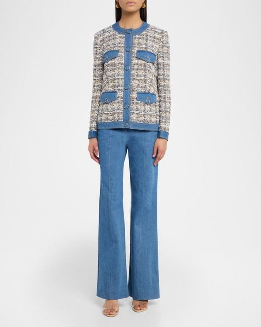 Veronica Beard Blue Tweed Ainslie Jacket