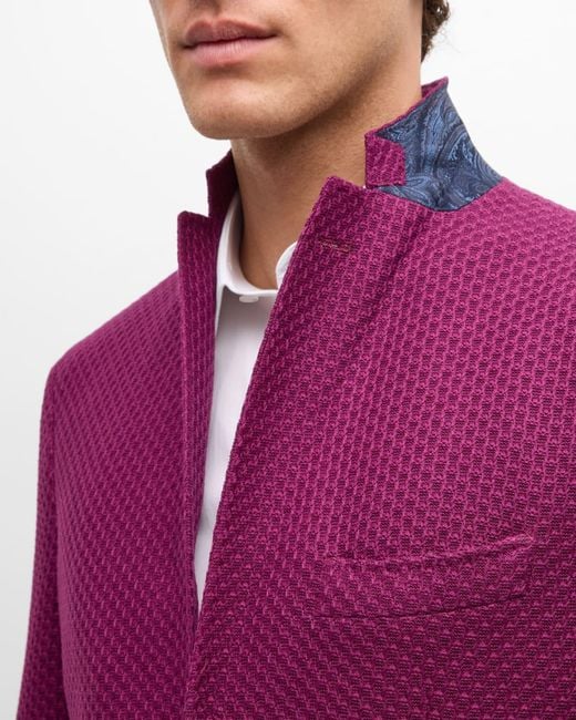 Etro Purple Apos;S Basic Textured Blazer for men