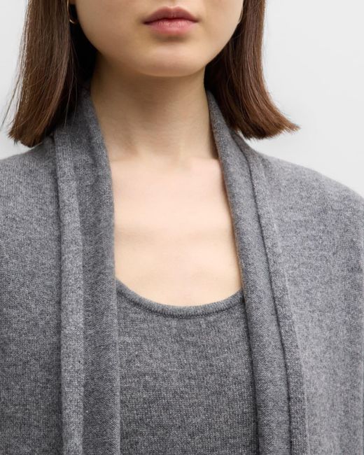 Neiman Marcus Gray Cashmere Basic Open Cardigan