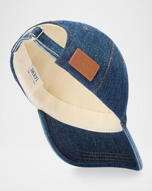 Loewe Blue X Paula & Apos;S Ibiza & Apos;S Denim Logo Baseball Cap for men