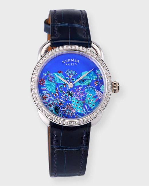 Hermès Blue Acreau Watch, 34mm