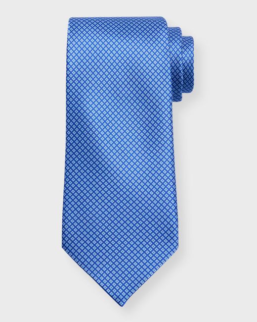 Stefano Ricci Blue Silk Micro-Floral Tie for men