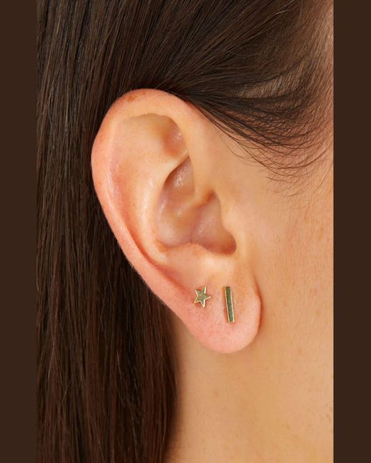 Jennifer Meyer Yellow 18k Bar Stud Earrings