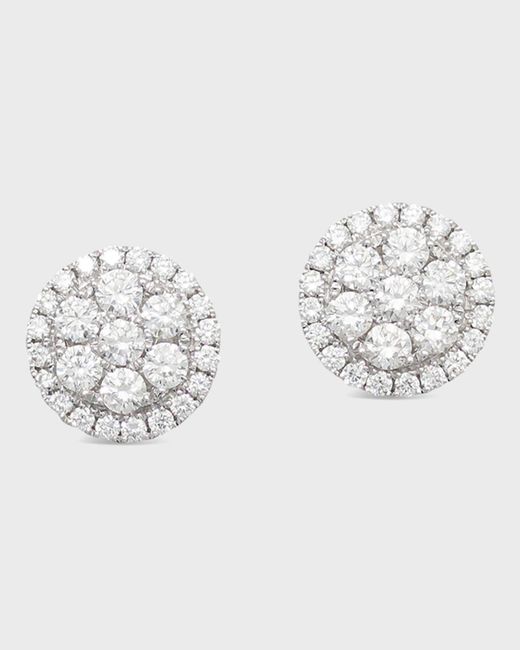 Frederic Sage Metallic 18k Firenze Ii Round Diamond Cluster Stud Earrings