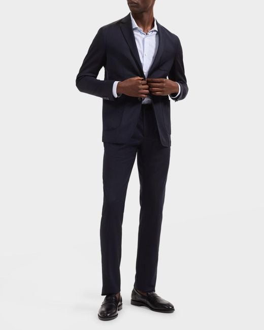 Bugatchi Blue Apos;S Solid Wool Two-Button Blazer for men