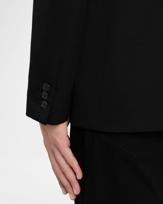Givenchy Black Fitted Wool Raw-Edge Two-Button Blazer for men