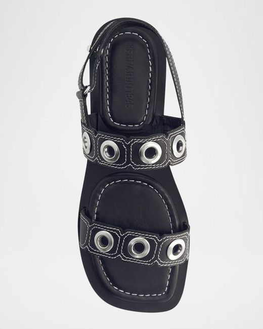 Bernardo Multicolor Acro Leather Flat Slingback Sandals
