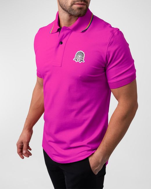 Maceoo Pink Mozart Tipped Polo Shirt for men