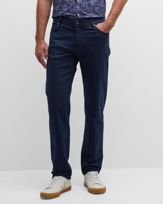 Marco Pescarolo Blue Garment-Dyed Bull Denim Pants for men