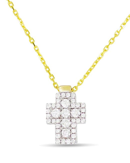 Frederic Sage Metallic 18k Firenze Diamond Cross Pendant Necklace
