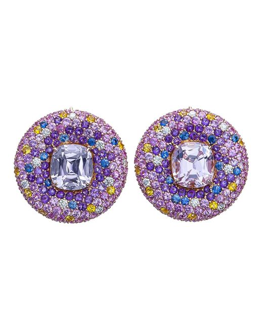 Margot McKinney Jewelry Blue 18k Kunzite Button Earrings