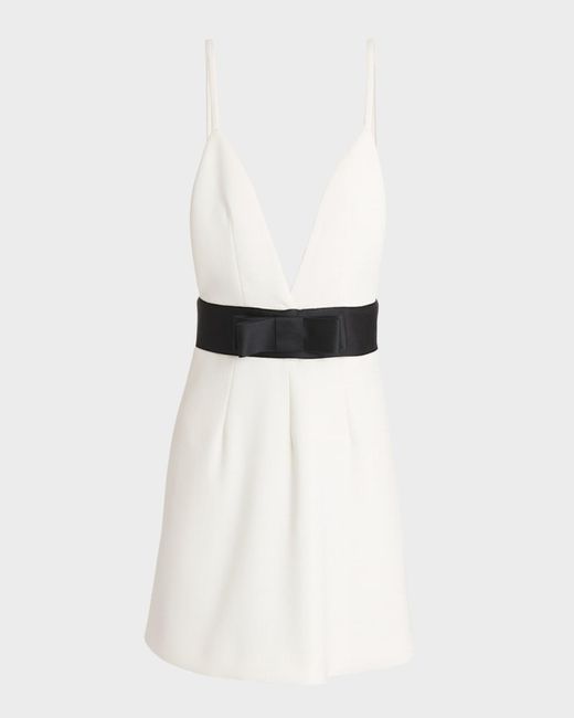 Dolce & Gabbana Natural Lana Mini Dress With Bow Waist