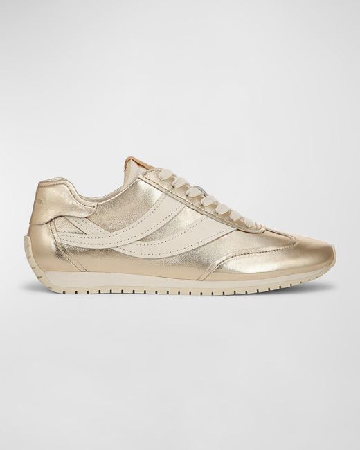 Vince Natural Oasis Metallic Leather Retro Sneakers