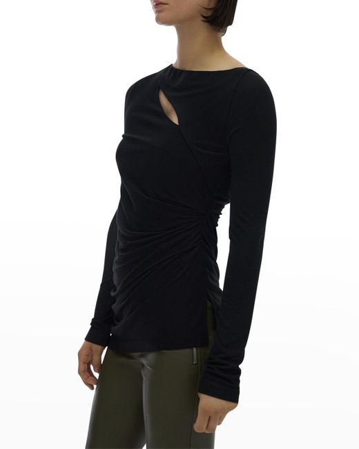 Helmut Lang Black Scala Asymmetric Top