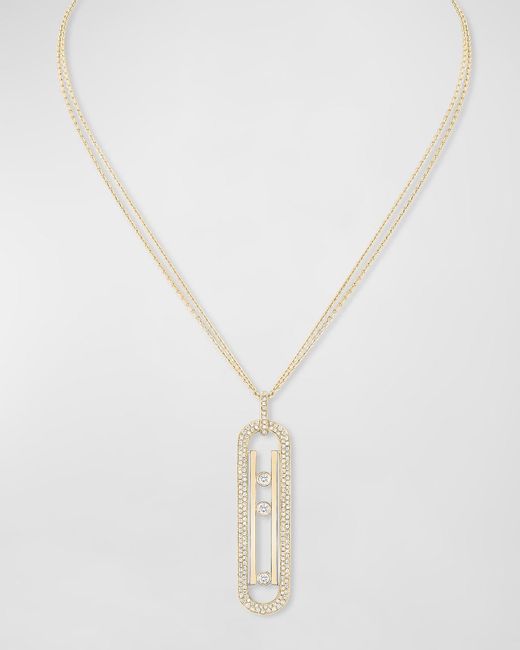 Messika White Move 10th Anniversary 18k Yellow Gold Long Necklace