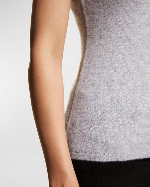 Neiman Marcus Gray Cashmere Basic Tank Top