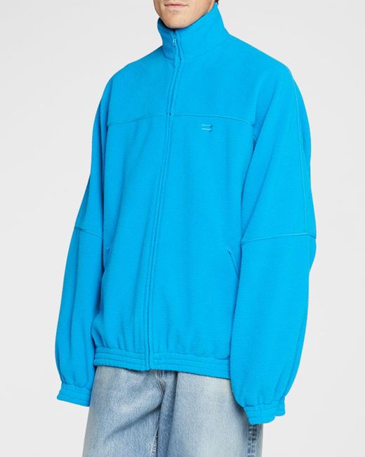 Balenciaga Blue Fleece Track Jacket for men