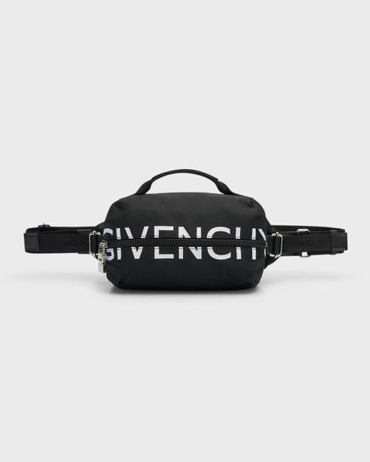 Givenchy Black G-Zip Nylon Crossbody Belt Bag for men