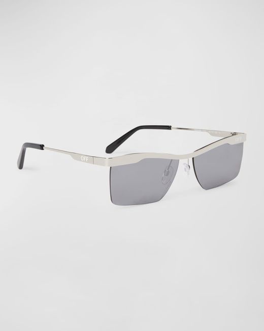 Off-White c/o Virgil Abloh Metallic Rimini Metal Rectangle Sunglasses for men