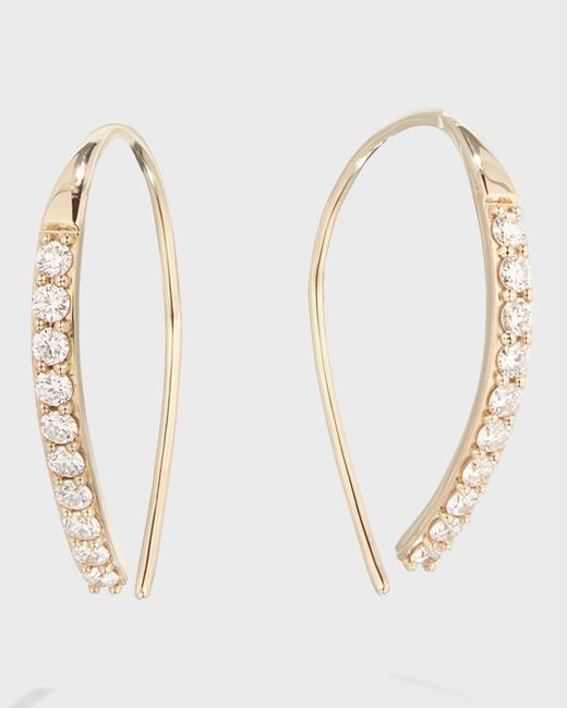 Lana Jewelry Natural Flawless 14k Small Hooked On Hoop Earrings W/ Diamonds