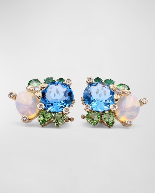 Stephen Dweck Blue Multi-gemstone And Diamond Earrings