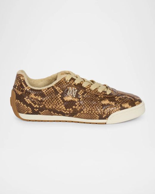Amiri Natural Python-Embossed Leather Low-Top Sneakers