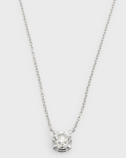 Neiman Marcus 18k White Gold Round Diamond Pendant