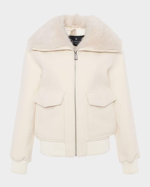 Gorski Natural Jacket With Select Lamb Shearling Collar