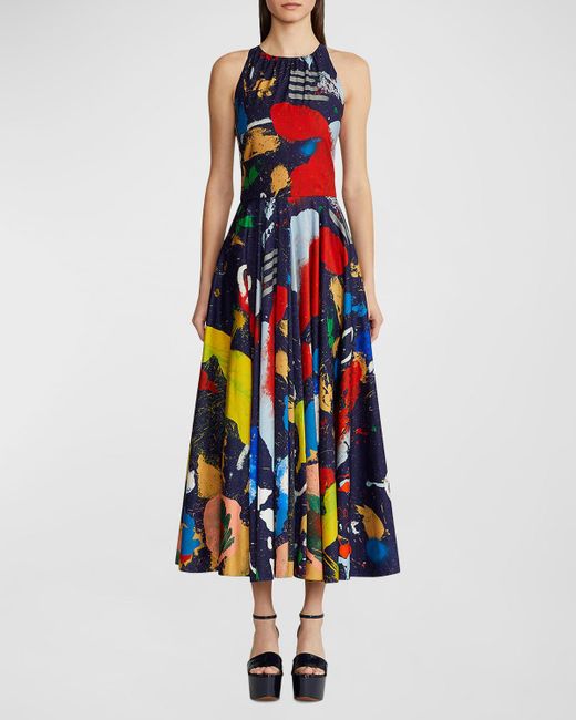 Ralph Lauren Collection Renshaw Paint Splatter Midi Dress in White Lyst