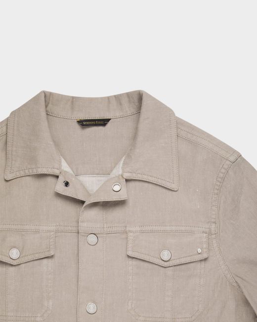 Stefano Ricci Natural Apos;S Button-Front Trucker Jacket for men